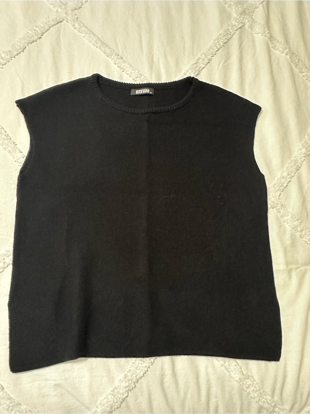 Women's Sleeveless Black Knit Sweater